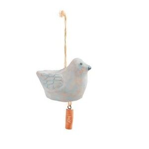 Bluebird Terracotta JOY Wind Chime Outdoor Porch Decor Bird Lover